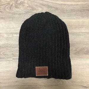 Love Your Melon Gray Chunky Hand Knit Beanie Hat 100% Cotton Made in USA 🇺🇸